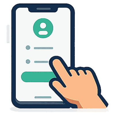 Filling in the signup form on a phone