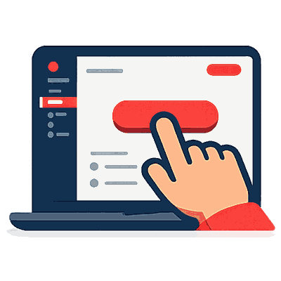 Pressing a button on screen