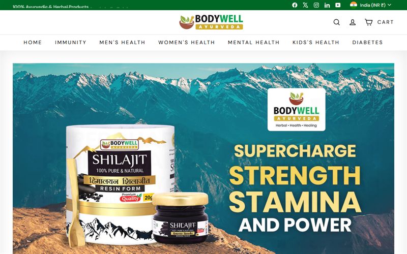 BODYWELL Ayurveda — E-Commerce website built by CodesDen