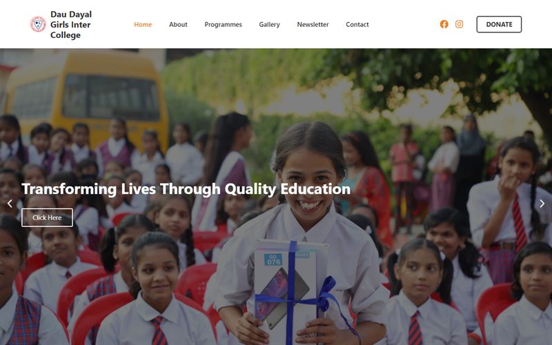 Dau Dayal Girls Inter College — Education Website website built by CodesDen