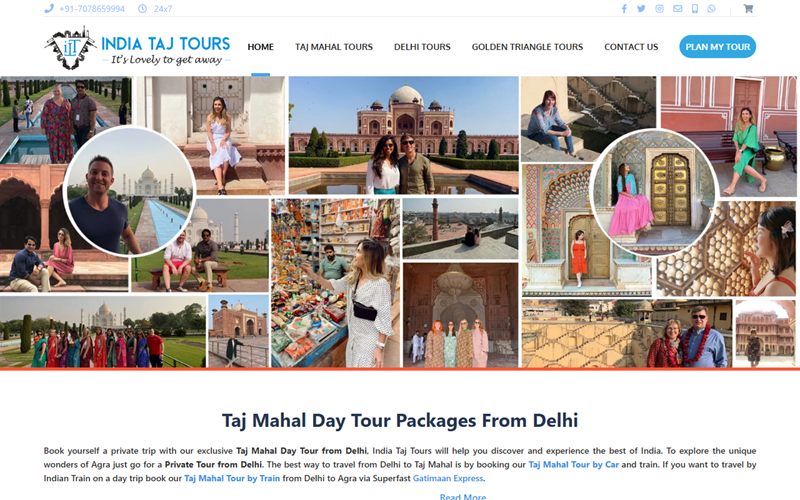 India Taj Tours — Travel Portal website built by CodesDen