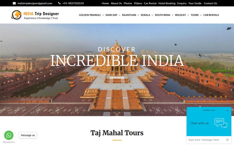India Trip Designer — Travel Portal website built by CodesDen