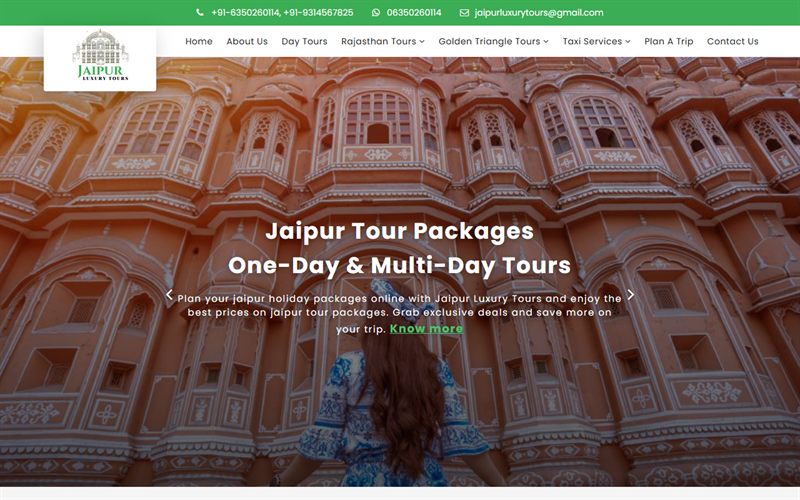 Jaipur Luxury Tours — Travel Portal website built by CodesDen