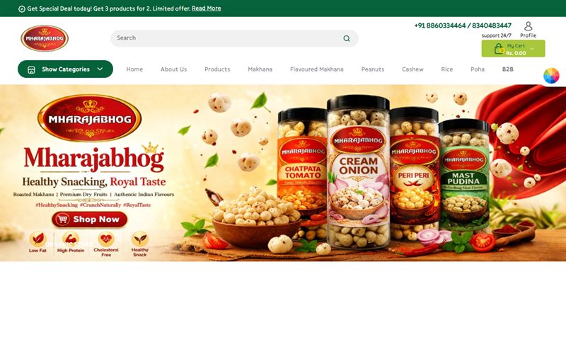 Mharajabhog — Food E-Commerce website built by CodesDen