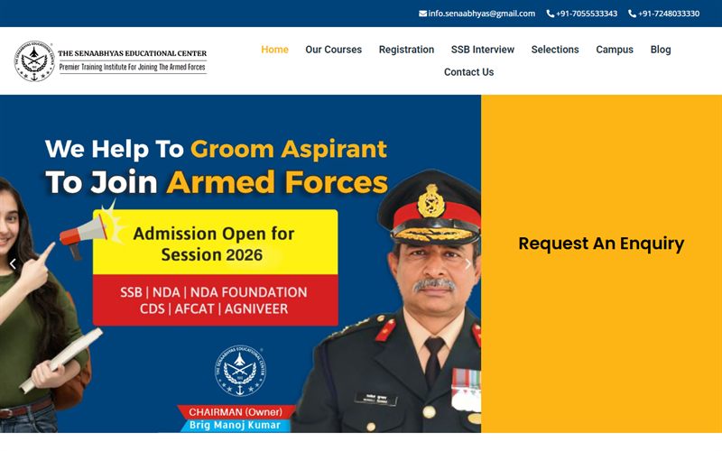 Sena Abhyas — Defence Coaching website built by CodesDen