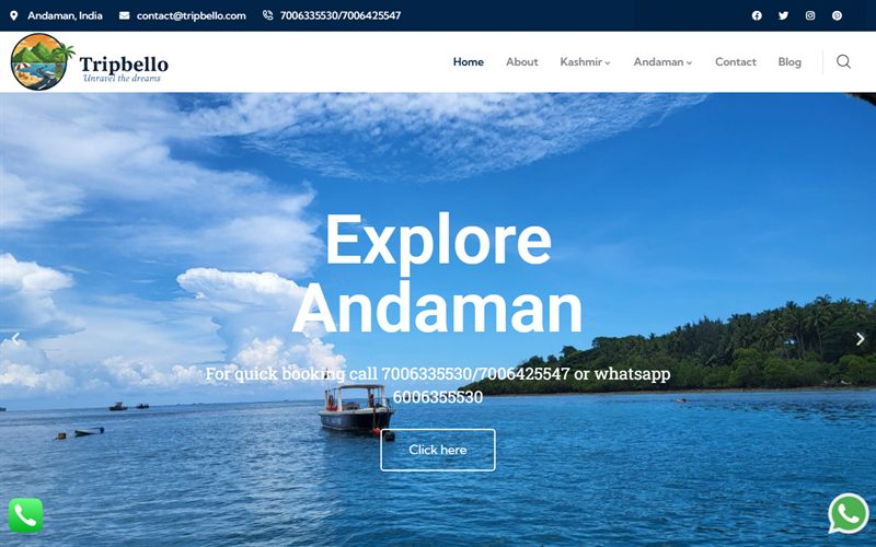 Trip Bello — Travel Portal website built by CodesDen